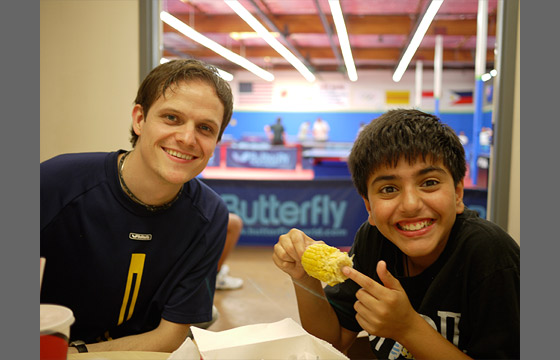 Coach Stefan Feth with Student