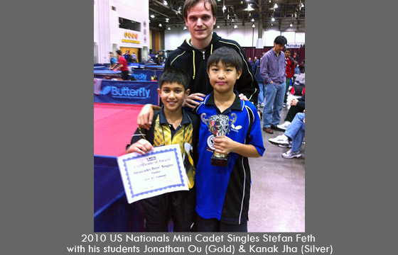 2010 US National Mini Cadet Singles Stefan Feth with Jonathan Ou & Kanak Jha