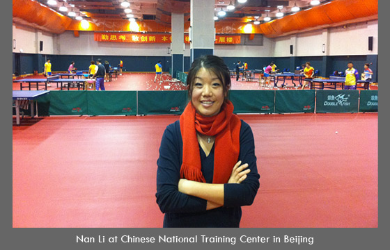 Coach Nan Li at Chinese National Training Center in Beijing
