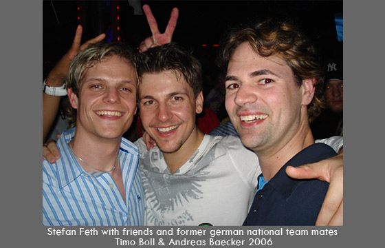 Stefan Feth with friends and former german national team mates Timo Boll & Andreas Baecker 2006