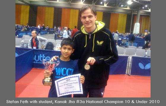 Stefan Feth with student Kanak Jha #3a National Champion 10 & Under 2010