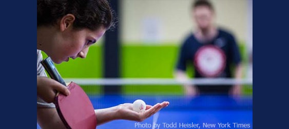 Estee Ackerman, now 14 years old, practising in Flushing Photo by Todd Heisler, New York Times