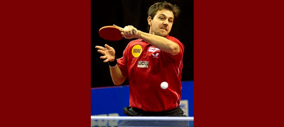 Timo Boll European Championships – Photo by Steve Parkin