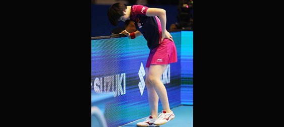 Chen Meng at the moment of feeling intense pain Photo By: Jirachon Ruethairat