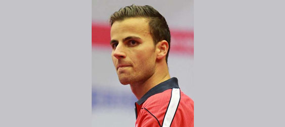 2015 Polish Open: Opposites – Tiago Apolonia partnered Joao Monteiro to a sensational win over Fan Zhendong and Zhang Jike Photo By: Rémy Gros