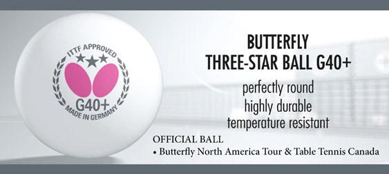 Butterfly Table Tennis G40+ 3-Star Ball