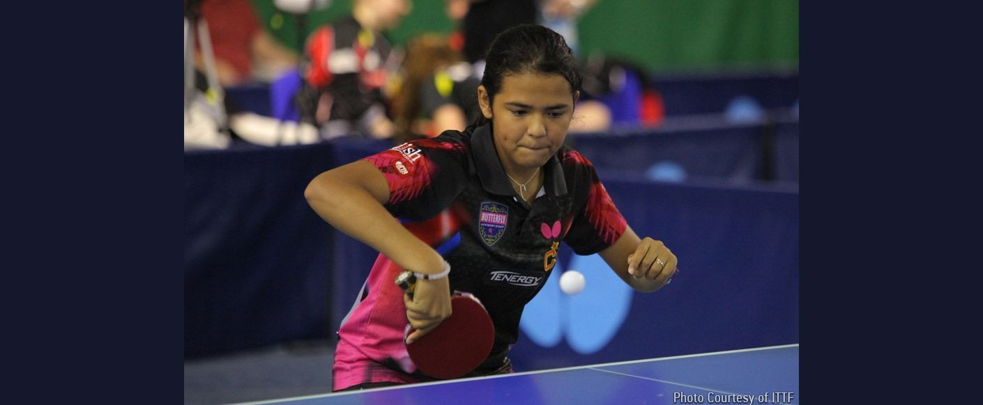 A determined Adriana Diaz, the Girls’ Singles winner in Senec – Photo courtesy of ITTF