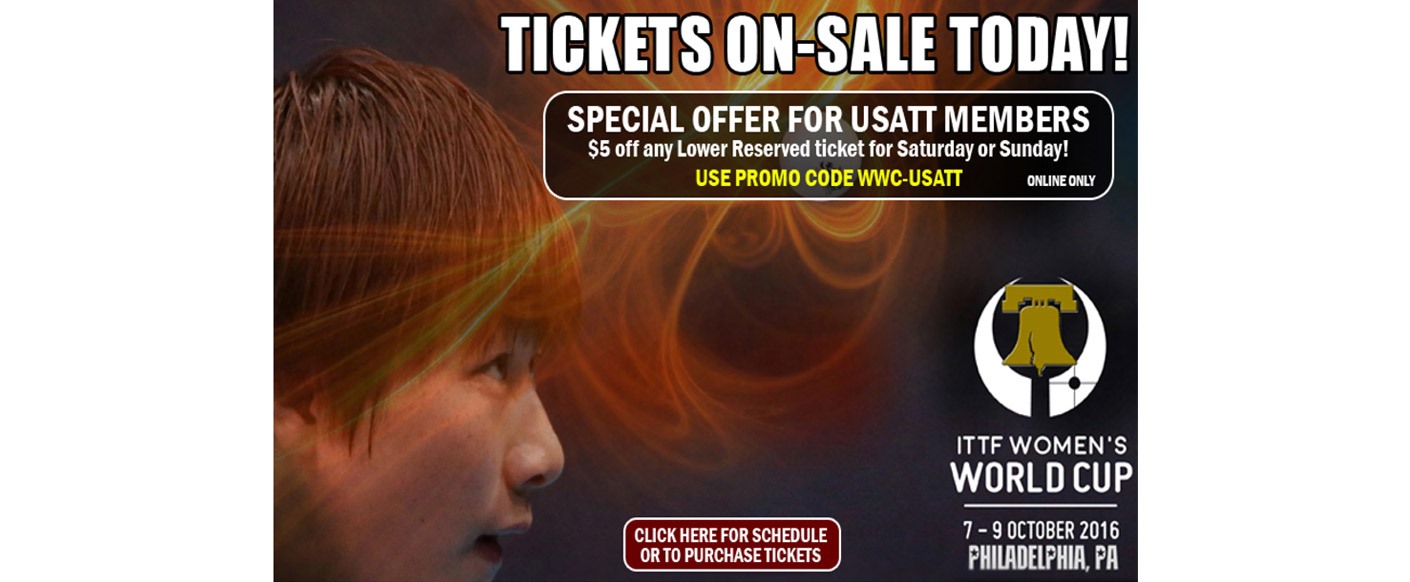 2016 ITTF Women’s World Cup Table Tennis Tickets On Sale