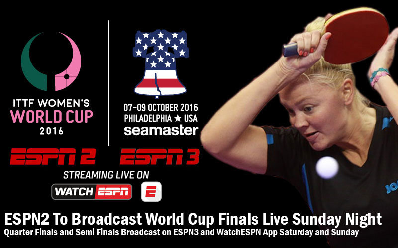 ESPN2 Broadcast Final of 2016 Women’s World Cup of Table Tennis