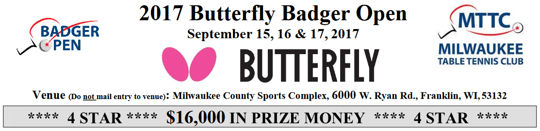 2017 Butterfly Badger Open: $16,000 in prize money