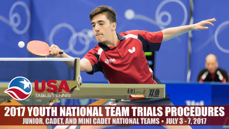 2017-2018 Youth National Team Trials and Selection Procedures