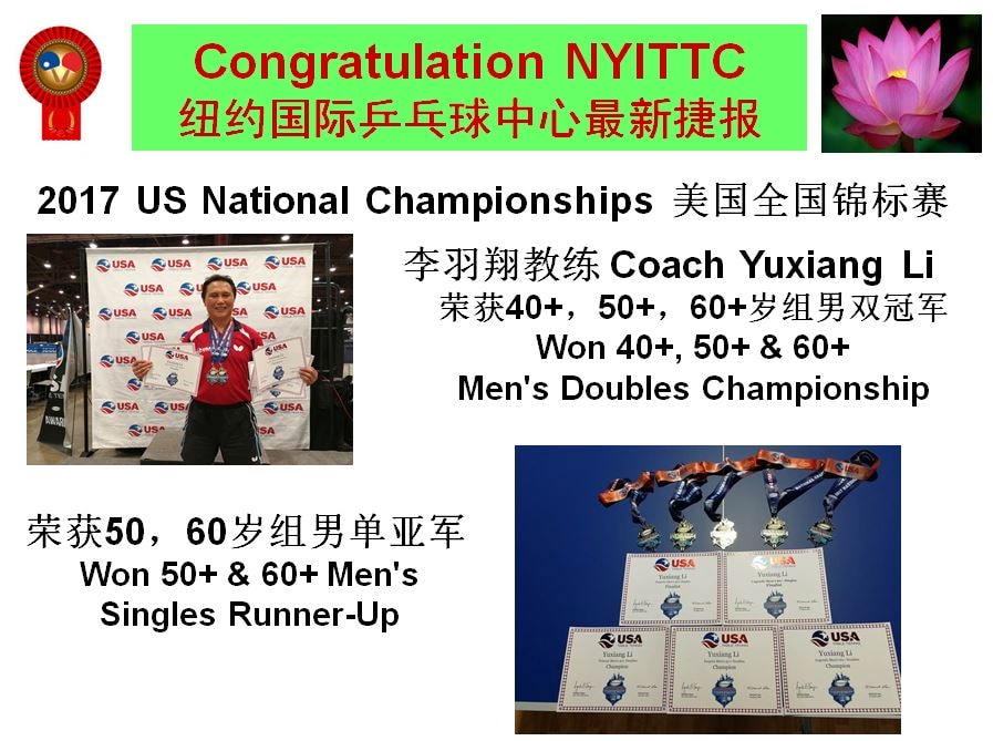 Congratulations NYITTC at 2017 US National Championships