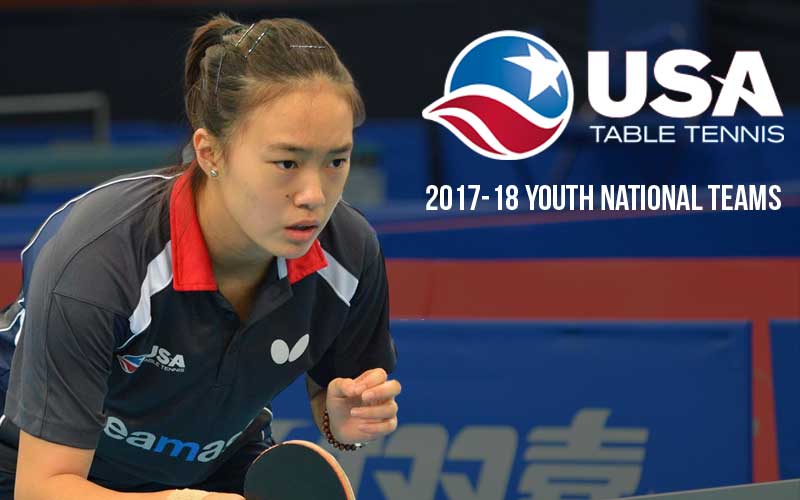 USATT Announces Youth National Teams for 2017-2018