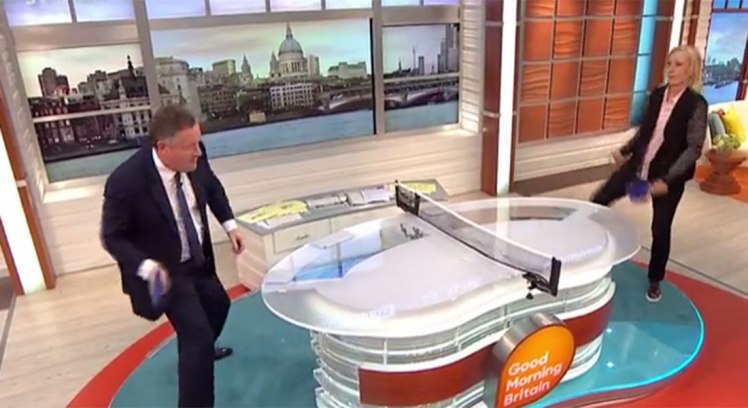 Martina Navratilova thrashed Piers Morgan table tennis