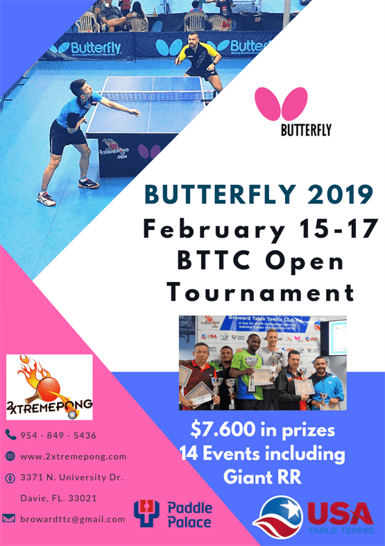 Butterfly 2019 February BTTC Open Tournament