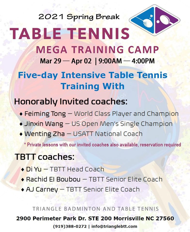 Mega Training Camp: Five-day Intensive Table Tennis Training