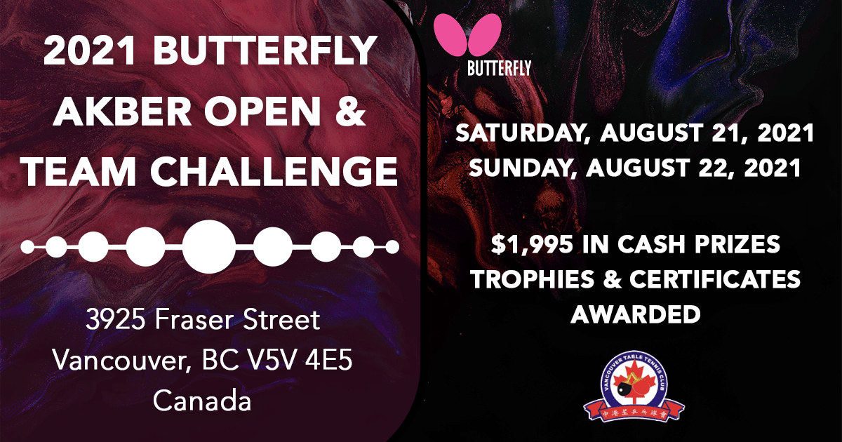 2021 BUTTERFLY AKBER OPEN & TEAM CHALLENGE